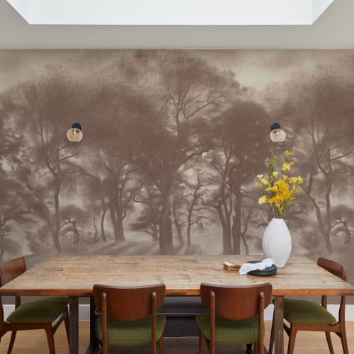 Brun dimmig skog Oljemålning Mural-tapeter
