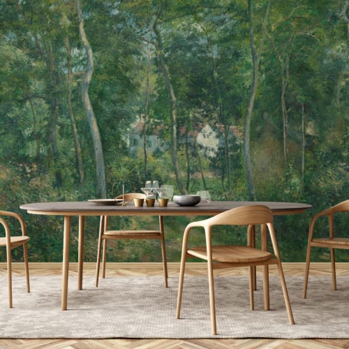 Green Wild Woodland Oil Painting Mural