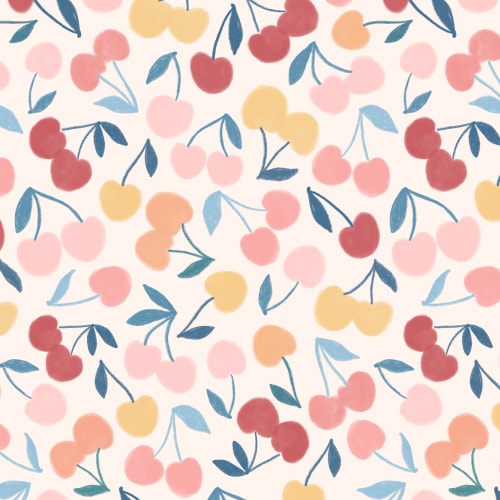 Cute Pastel Cherries Wallpaper