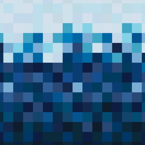 Carta da Parati Blu Effetto Sfumato con Quadrati Stile Pixel