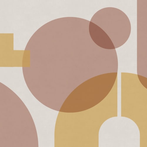 Beige geometriska former Modern Bauhaus fototapet