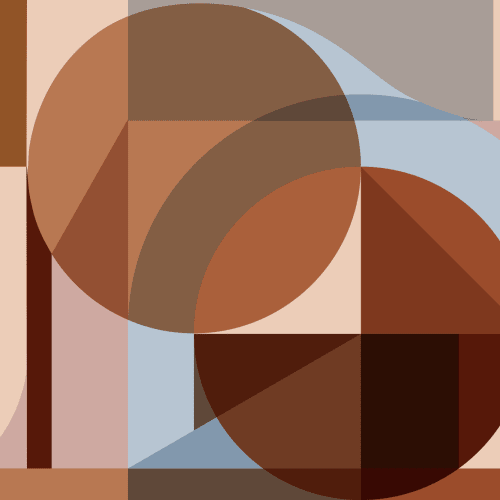 Orange Geometrisk Retro Vibe Mural-tapeter