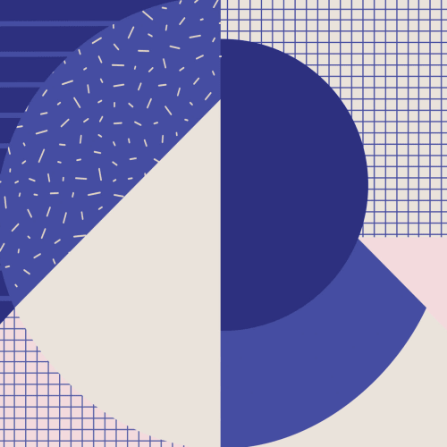 Memphis stil blå og rosa geometrisk fototapet