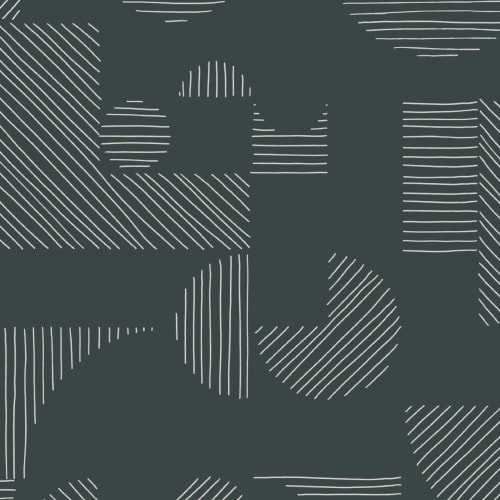 Dark Green Abstract Geometric Lines Repeat Pattern Wallpaper