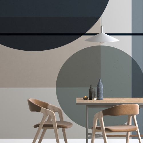 Midt århundre moderne abstrakt geometrisk fototapet
