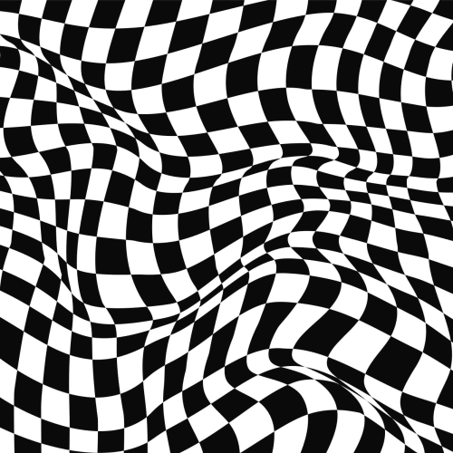 Black and White Wavy Checkered Aesthetic Pattern Wallpaper Mural