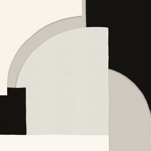 Negru și bej Abstract Shapes Wallpaper Mural
