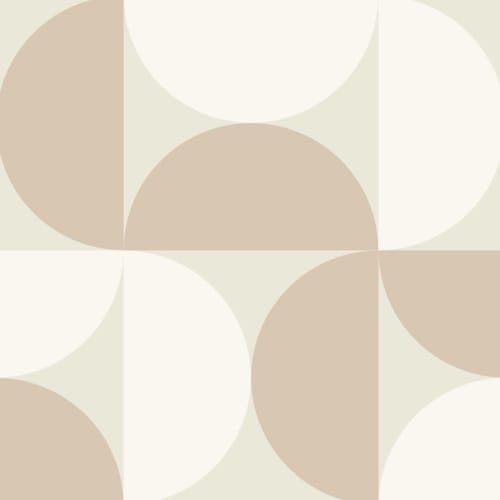 Neutral Circle Geometric Wallpaper Mural