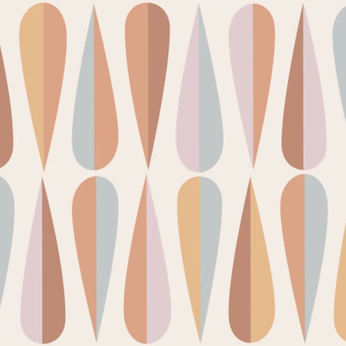 Pastel Retro Teardrop tapet vægmaleri