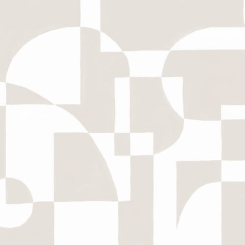Beige Scandinavian Abstract Geometric Mural