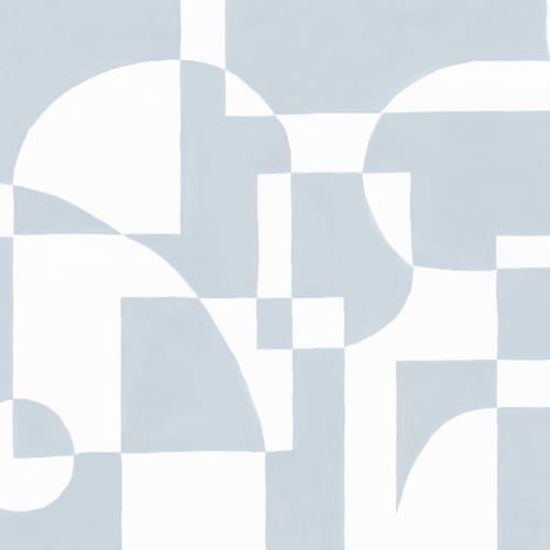 Sky Blue Scandi Abstract Geometric Mural