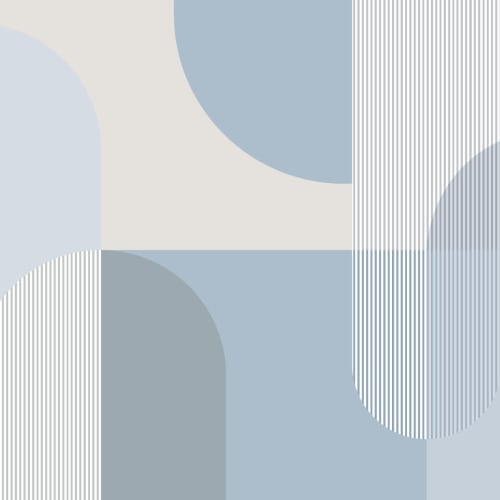 Blue Scandinavian Geometric Mural