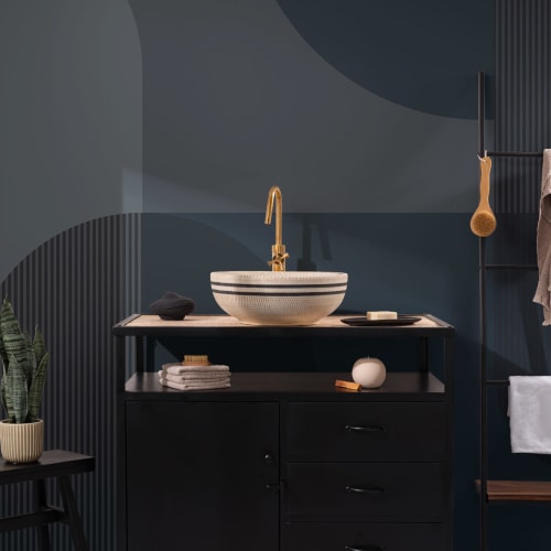 Navy Scandinavian Geometric Mural