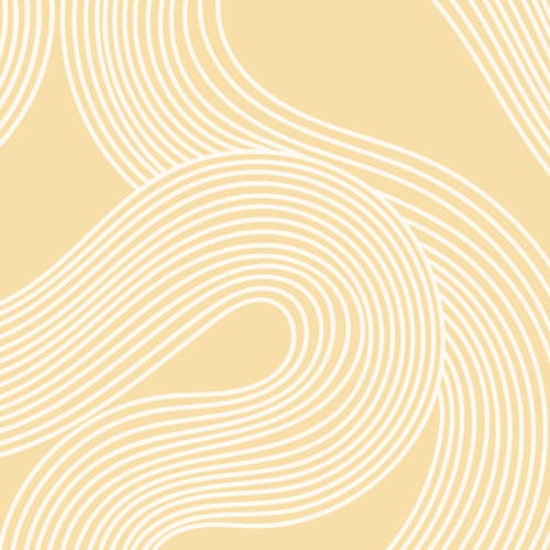 Yellow Curvy Lines Modern Zen Garden Mural