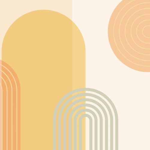 Bright Retro Geometric Arches Mural