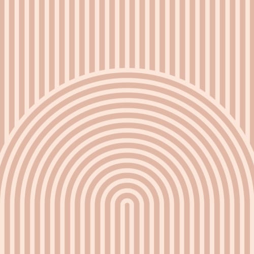Carta da Parati Geometrica a Circuiti di Righe Color Nudo