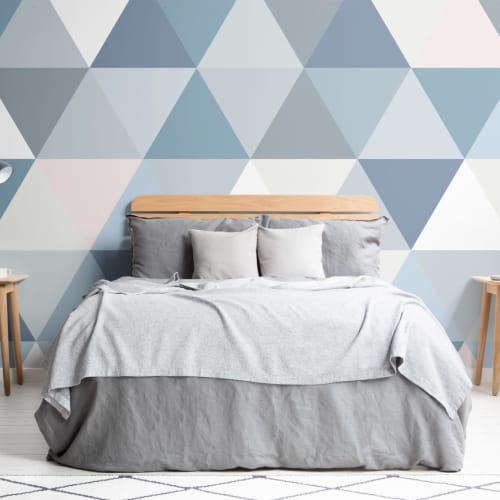 Pastel Geometric Triangle Pattern Wallpaper Mural