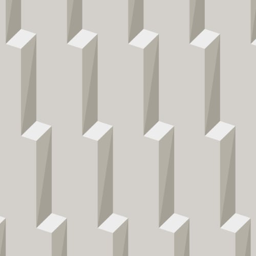 Carta da Parati 3D con Motivo di Forme Geometriche Grigie Effetto Scalinata