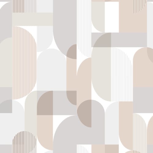 Neutral Scandi Geometric Repeat Pattern Wallpaper