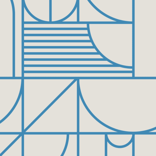Blue and White Geometric Grid Lines Repeat Pattern Wallpaper