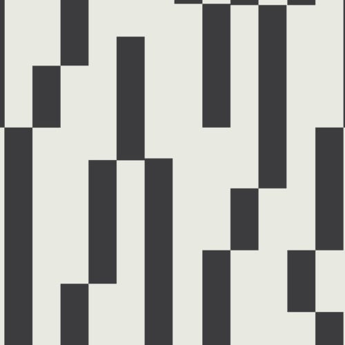 Black and White Modern Bauhaus Geometric Repeat Pattern Wallpaper