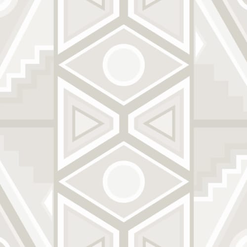 Neutral geometrisk tapet i afrikansk stil