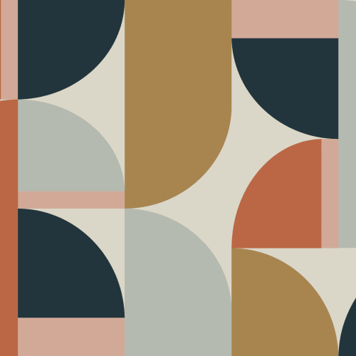 Mångfärgad Retro Geometrisk båge Mönster Mural-tapeter