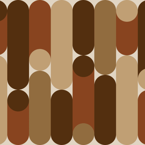 Capsule murale brune, géométrique et chaleureuse, de style moderne du milieu du siècle