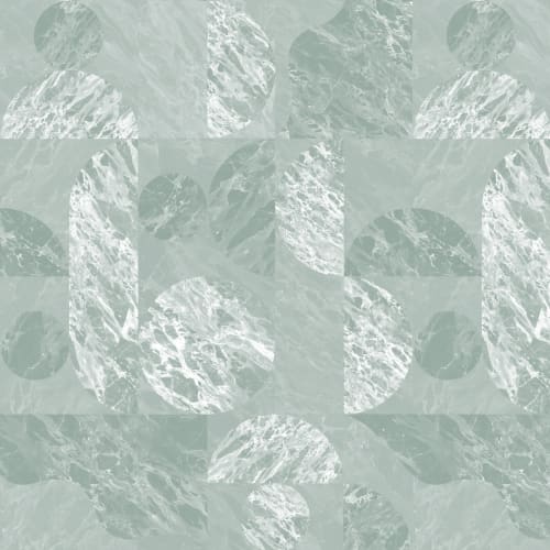 Grün Modern Geometrisch Marmor Formen Tapete