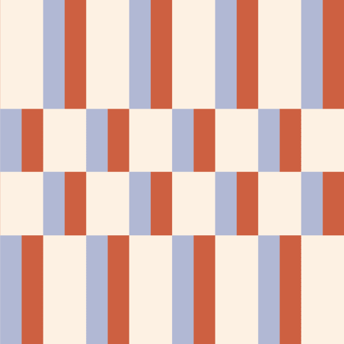 Blauw & Oranje Modern Geometrisch Bauhaus Behang