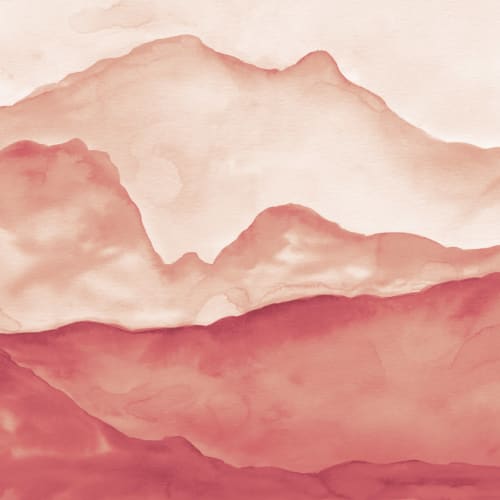 Orange Peaceful Mountainscape tapet