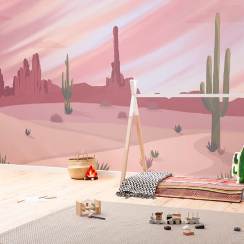 Wild West Cactus Desert Wallpaper Mural