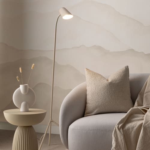 Beige Watercolor Mountains Wallpaper Mural