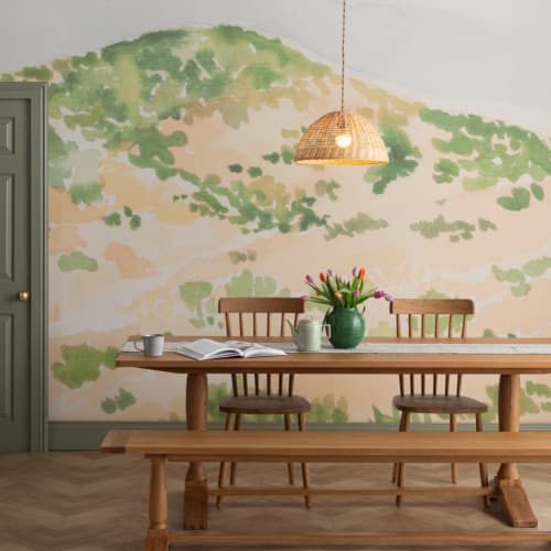 Papel de parede de paisagem do deserto em aguarela Mural