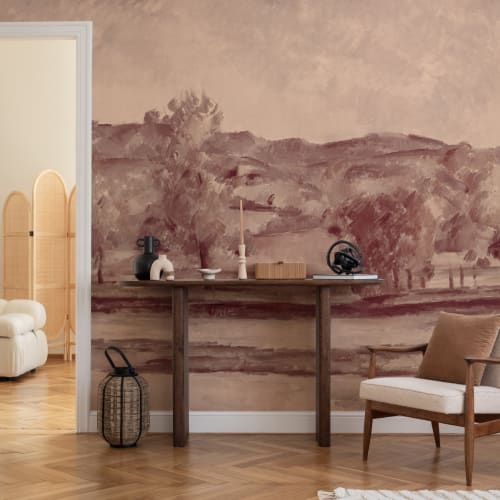 Autumn Landscape Wall Mural in Soft Dusk Tones