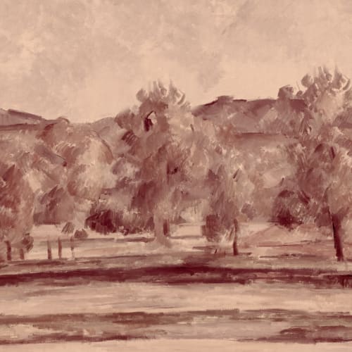 Autumn Landscape Wall Mural in Soft Dusk Tones