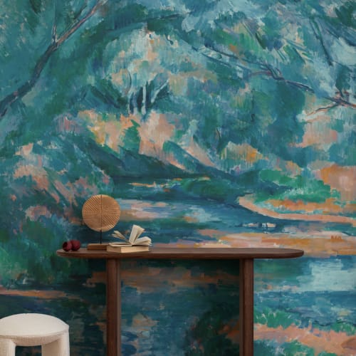 The Brook Wall Mural in Cool Blue Tones