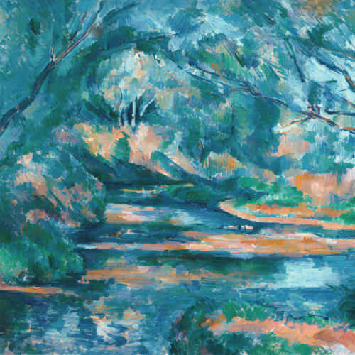 The Brook Wall Mural in Cool Blue Tones