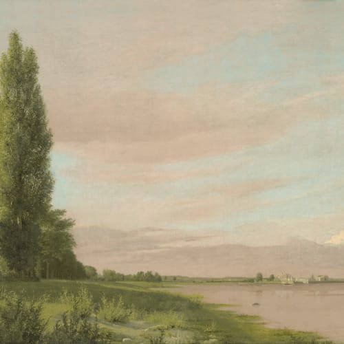 Waters Edge Classic Vintage Landscape Wall Mural by Christen Købke