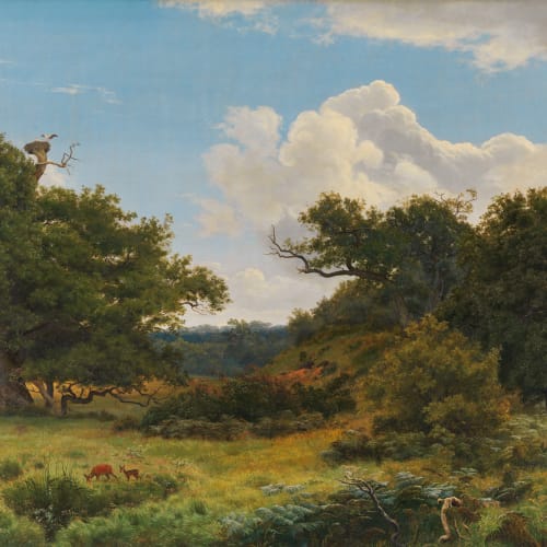 Klassische Fototapete Landschaft auf dem Lande Doe Glade von P. C. Skovgaard