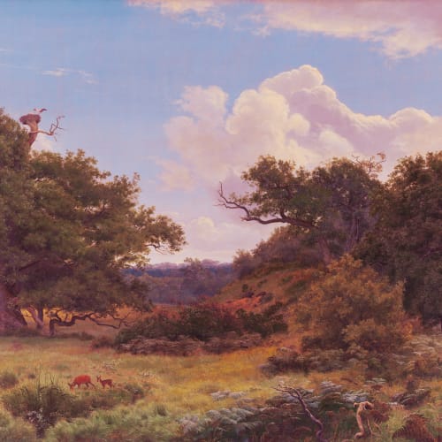 Sunset Countryside Landscape Mural-tapeter Doe Glade av P. C. Skovgaard