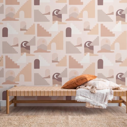 Neutralna fototapeta z wzorem architektury pustynnej