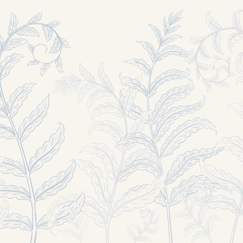 Fototapet med blå botaniske bregner