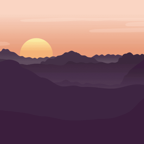 Rood Geïllustreerd Landschap Zonsondergang Behang Muurschildering