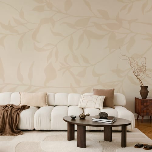 Yellow Olive Tree Branch Mural
