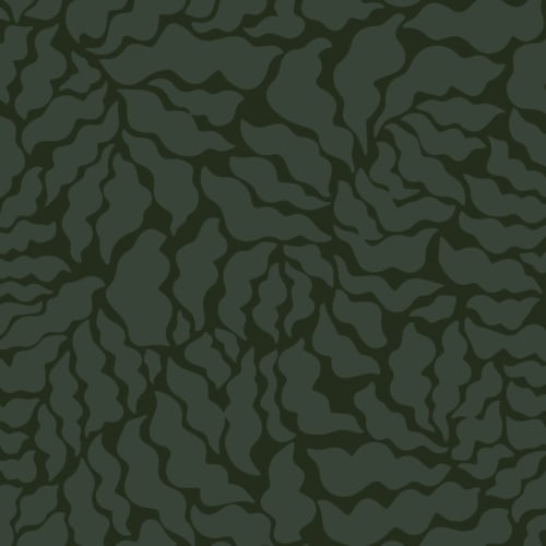 Dark Green Abstract Botanical Repeat Pattern Wallpaper