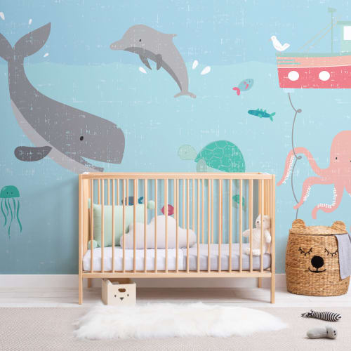 Kids Cute Sea Creatures Wallpaper Mural