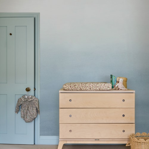 Light Blue Watercolor Ombre Ocean Wallpaper Mural