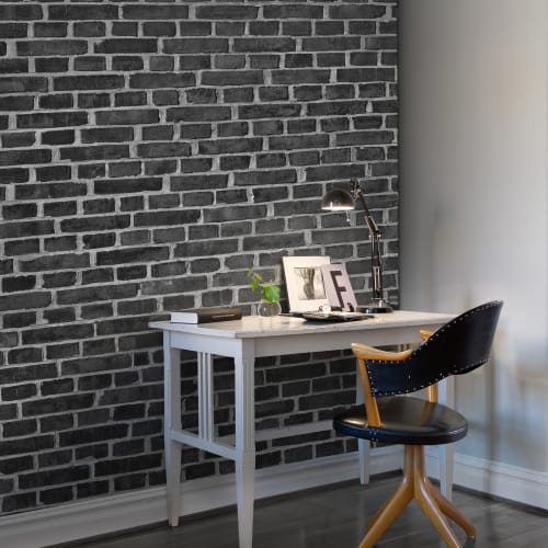 Wallpaper that looks like black bricks