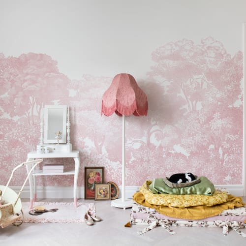 Pink wall mural for daydreamers